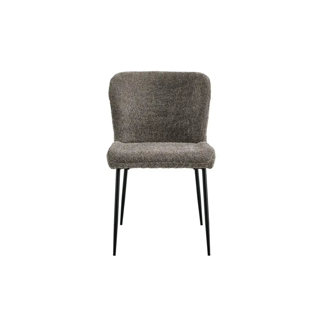 Sedia rivestita in Bouclé per sala da pranzo colore Sabbia. Collezione LISE