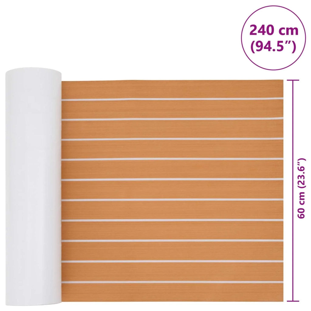Tappetino per Barche Rigato Marrone e bianco 240 x 60 cm EVA CFW7442197