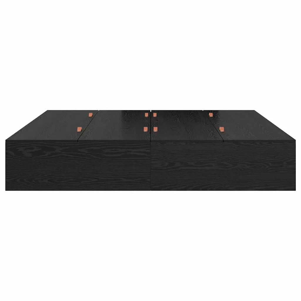 Struttura letto con contenitore Rovere Nero 200 x 200 cm 3335358
