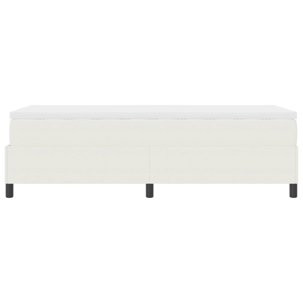 Letto Box Spring con Materasso Crema 100x200 cm Tessuto Corduroy