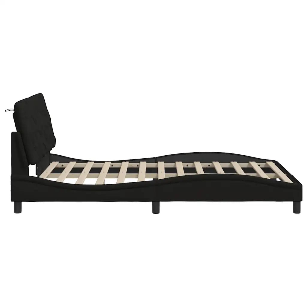 Giroletto senza Materasso Nero 140x200 cm in Tessuto 3310603