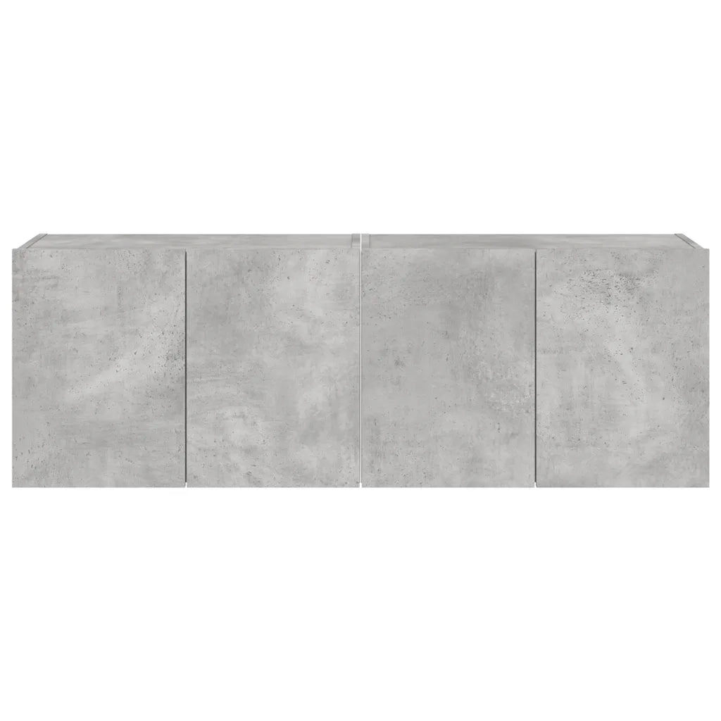 Mobili TV a Parete con Luci LED 2pz Grigio Cemento 60x35x41 cm 837309