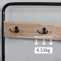 Appendiabiti Panchina per Ingresso con Scarpiera 80,5x30x170 cm in Acciaio e Truciolato  Rovere e Nero