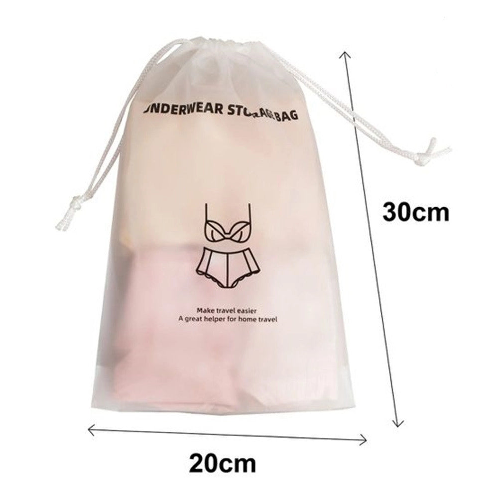 Trade Shop - Set 3pz Organizer Viaggio Casa Borsa Biancheria Intima 20x30cm Sacco Con Coulisse 87708 -