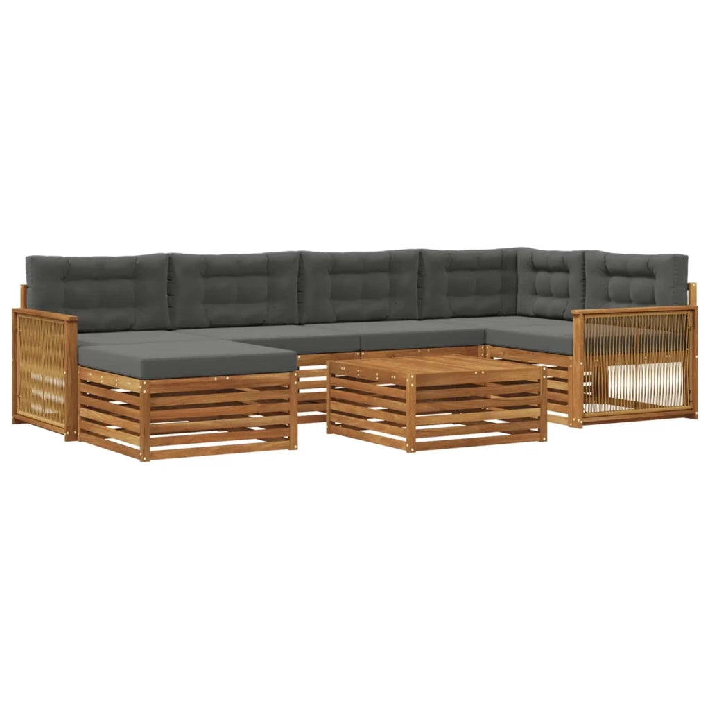 Set di divani da esterno 7 pz Naturale e Antracite 3383600