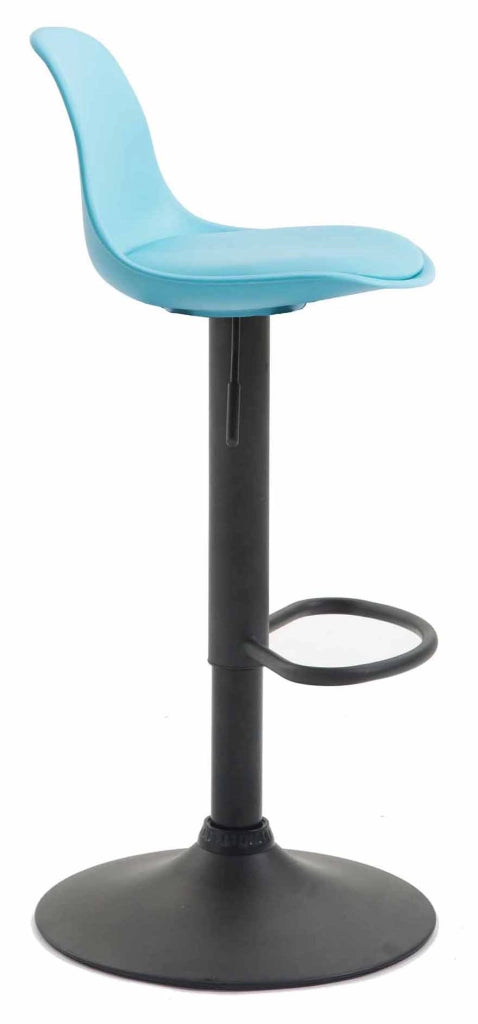 Set 2 sgabelli Kiel in polipropilene e similpelle nero,blu