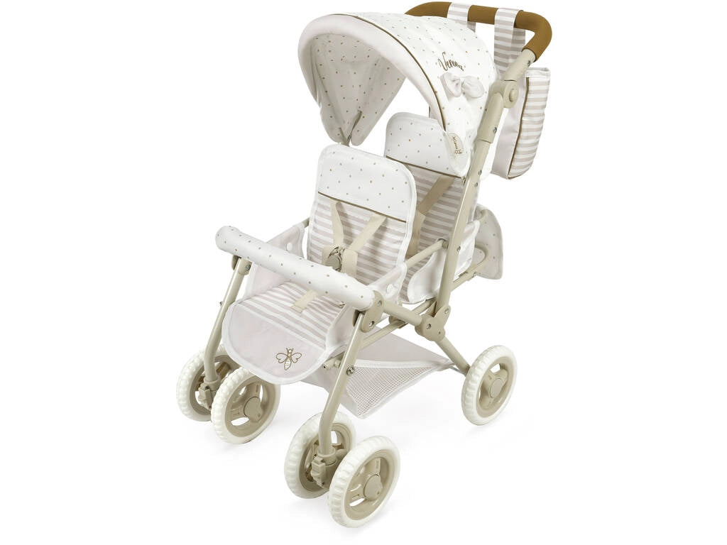 Passeggino gemellare per bambole con borsa ,DeCuevas,Eta 3+