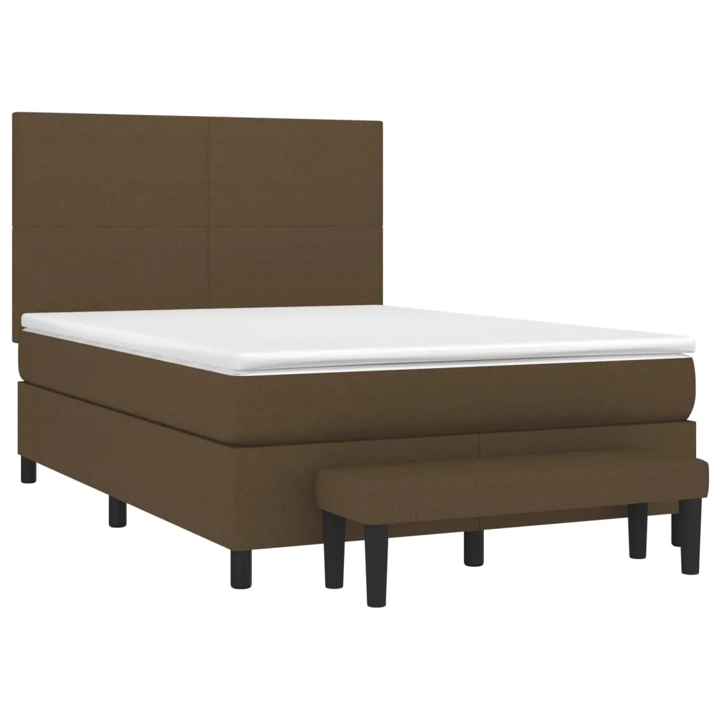 Giroletto a Molle con Materasso Marrone Scuro 140x200cm Tessuto cod mxl 34000