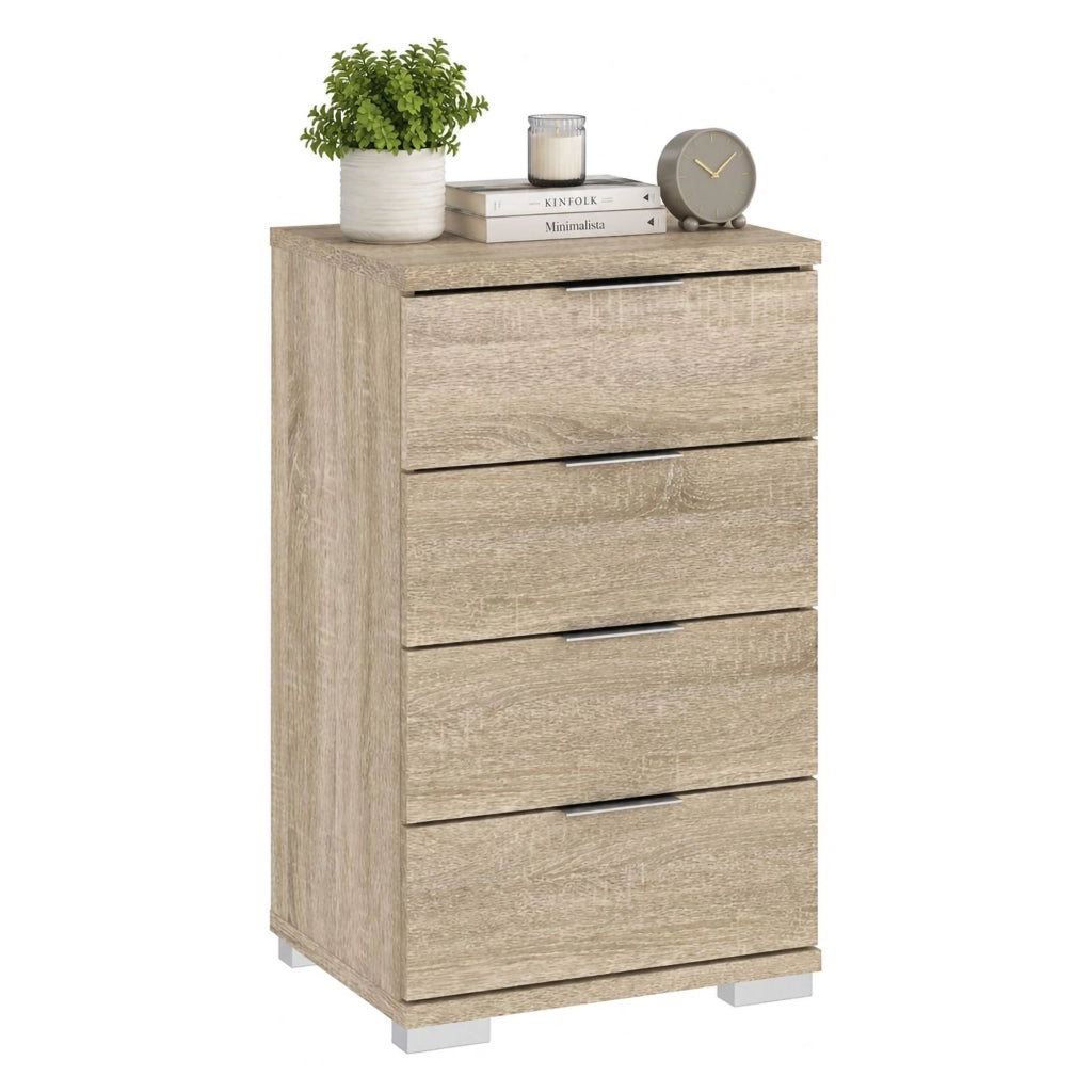 Laka, Cassettiera 4 Cassetti, 46x42x79h cm Marrone Rovere