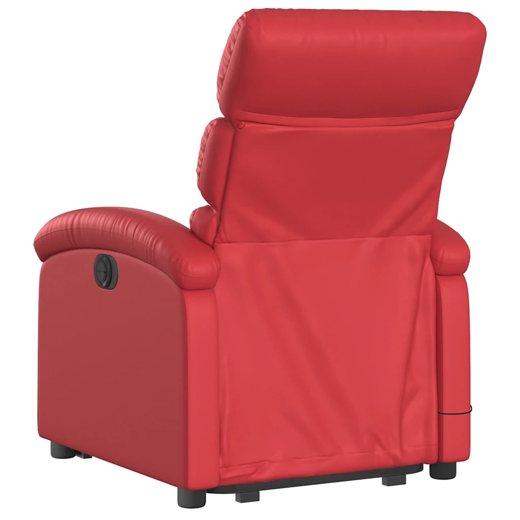Poltrona Alzapersona Reclinabile Elettrica Rossa in Similpelle 3204059