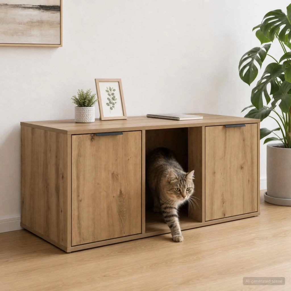Mobile per gatti Rovere Artigianale 100 x 49 x 45 cm 8014766