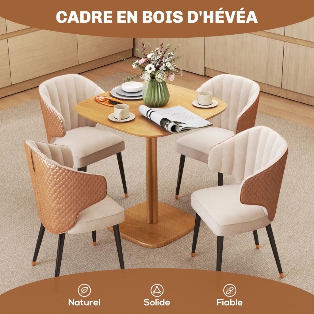Tavolo da pranzo quadrato ¨C Xylo ¨C legno naturale 70x70 cm per 4 persone