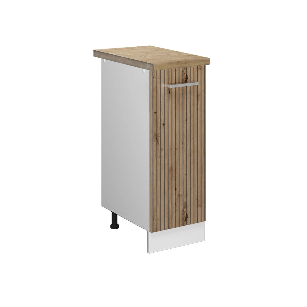 Armadio cucina dispensa alto R-Line Rovere artigianale/Bianco 30 cm, PL Rovere Vicco