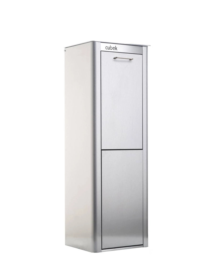 Pattumiera in acciaio inox a 2 scomparti 40 L per raccolta differenziata CUBEK