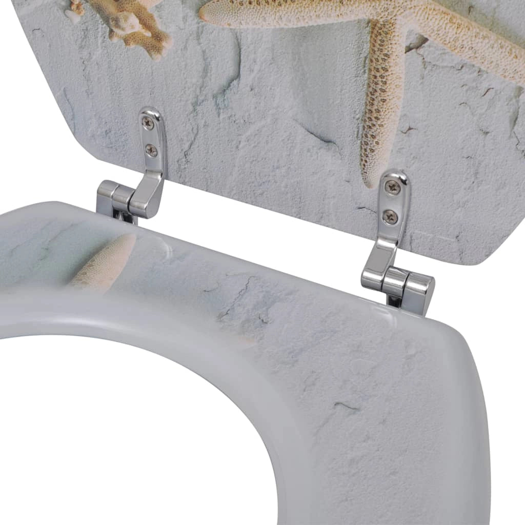 Sedile WC con coperchio design stella marina in MDF 02_0002882