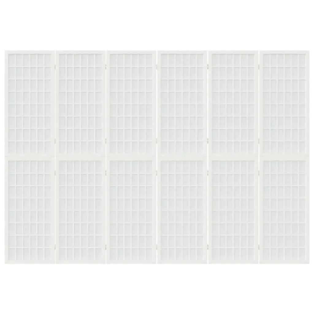 Divisorio Ambienti | Divider per stanze | Paravento Pieghevole 6 Pannelli Stile Giapponese 240x170 Bianco