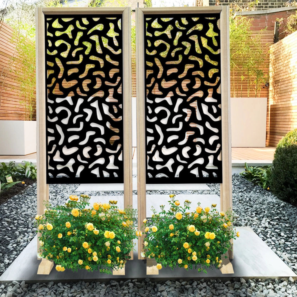 MACCHIE - Separè - Paravento modulabile - 70x190cm - in Legno e PVC Colore: nero