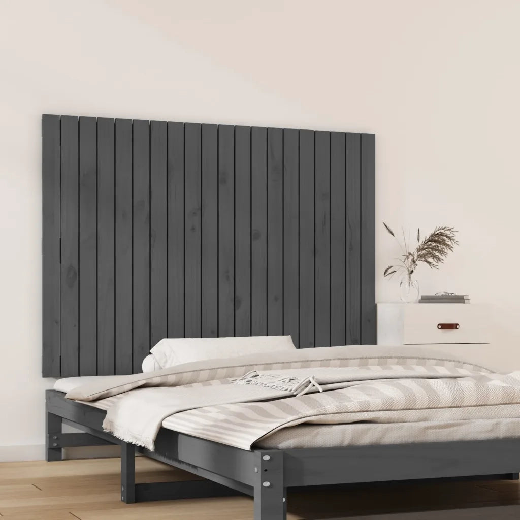 Testiera | Testata da Parete Grigia 127,5x3x90 cm Legno Massello di Pino