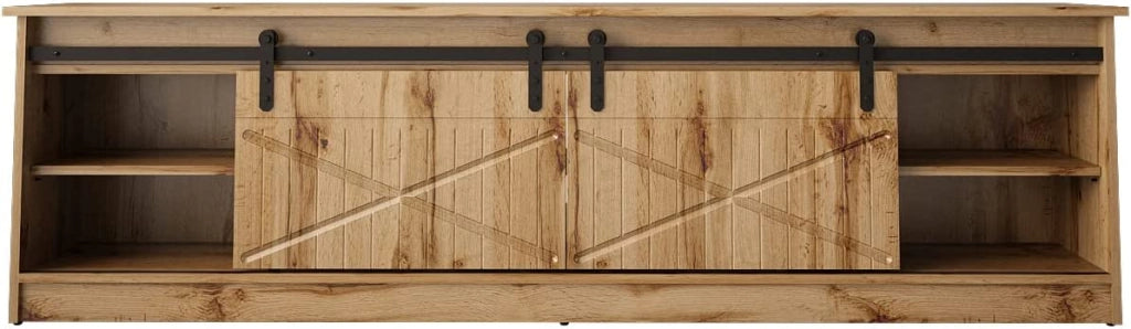 MOBILE TV CON CAMINETTO ELETTRICO GRANERO INCORPORATO cm200x35x57 QUERCIA