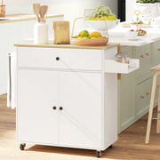 CARRELLO CUCINA CON PIANO RIBALTABILE 106x42x87 cm Bianco