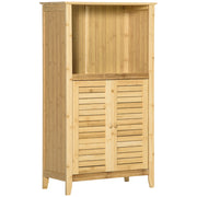 Mobiletto da bagno in bamb¨´ con ante e ripiano ¨C zephmum ¨C 50x25,5x92 cm naturale
