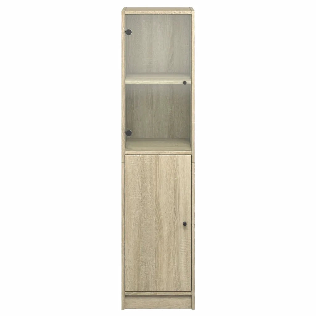 Credenza con Anta-Buffet-Armadio da cucina in Vetro Rovere Sonoma 35x37x142 cm