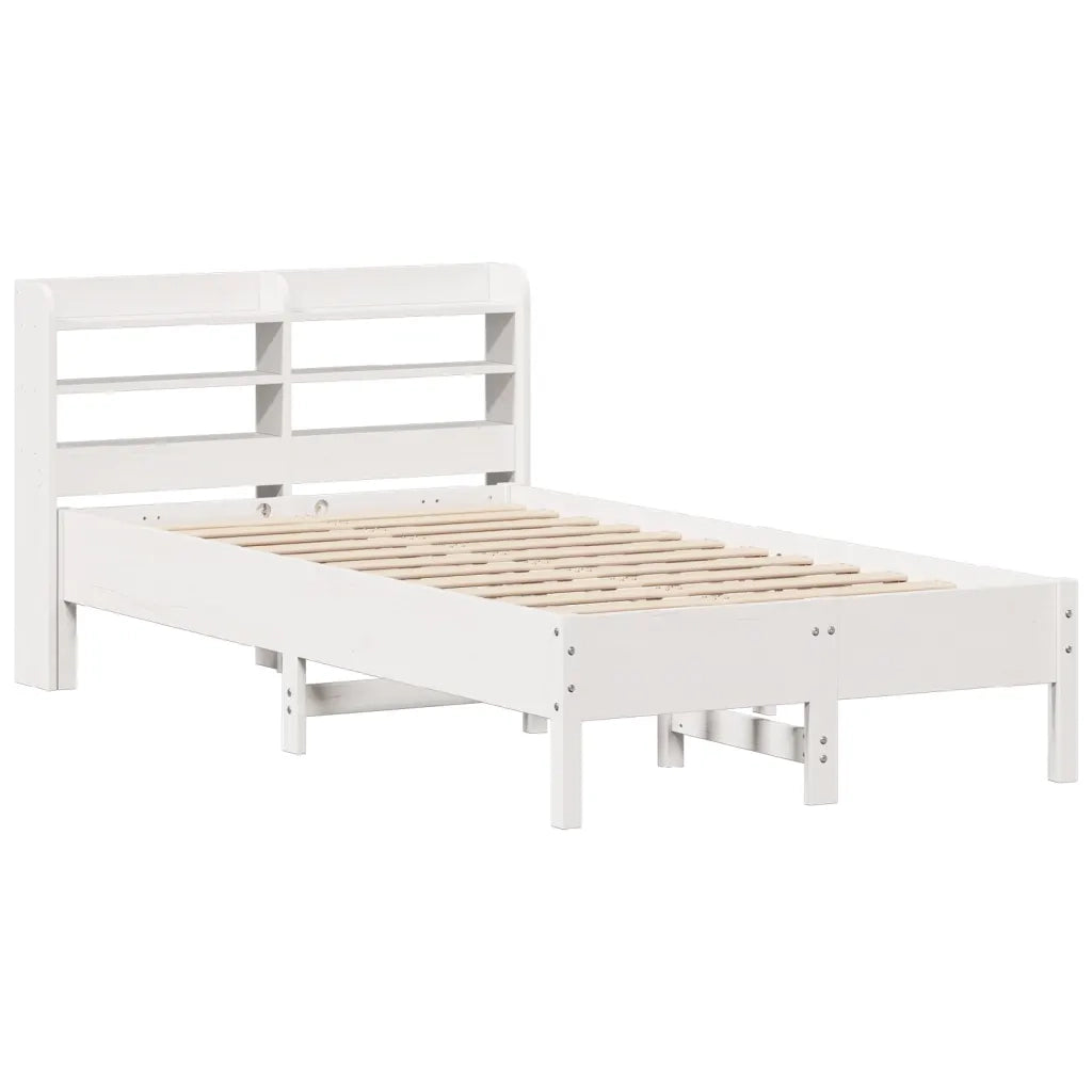 Letto senza Materasso-Struttura Letto Bianco 120x190 cm Legno Massello di Pino 719757