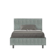 Letto una piazza e mezza senza rete imbottito 120x190 tessuto Aragona 7 azzurro Adele
