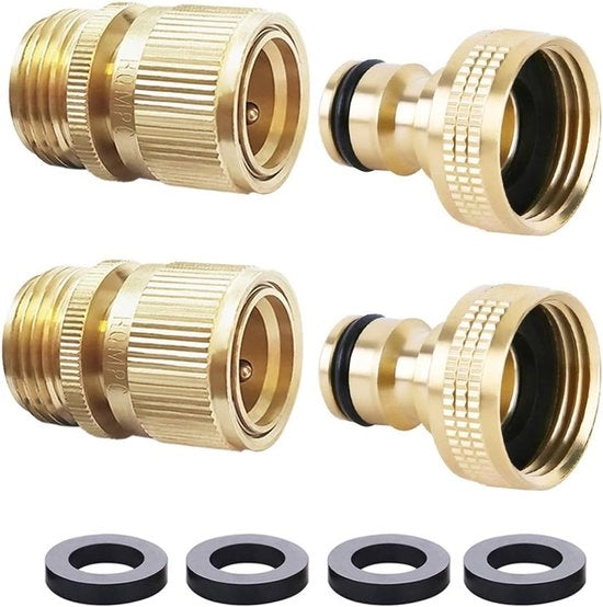 Connettore in rame per tubi di irrigazione - 3/4 pollici - Flessibili - 2 set