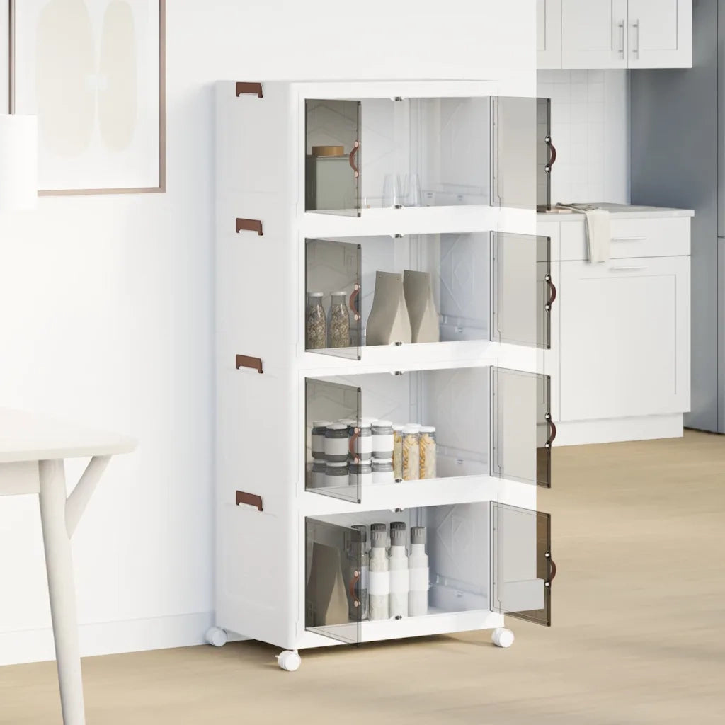 Scatola Portaoggetti con Ruote 4 Livelli 75 L 64x40x141,5 cm 4012372