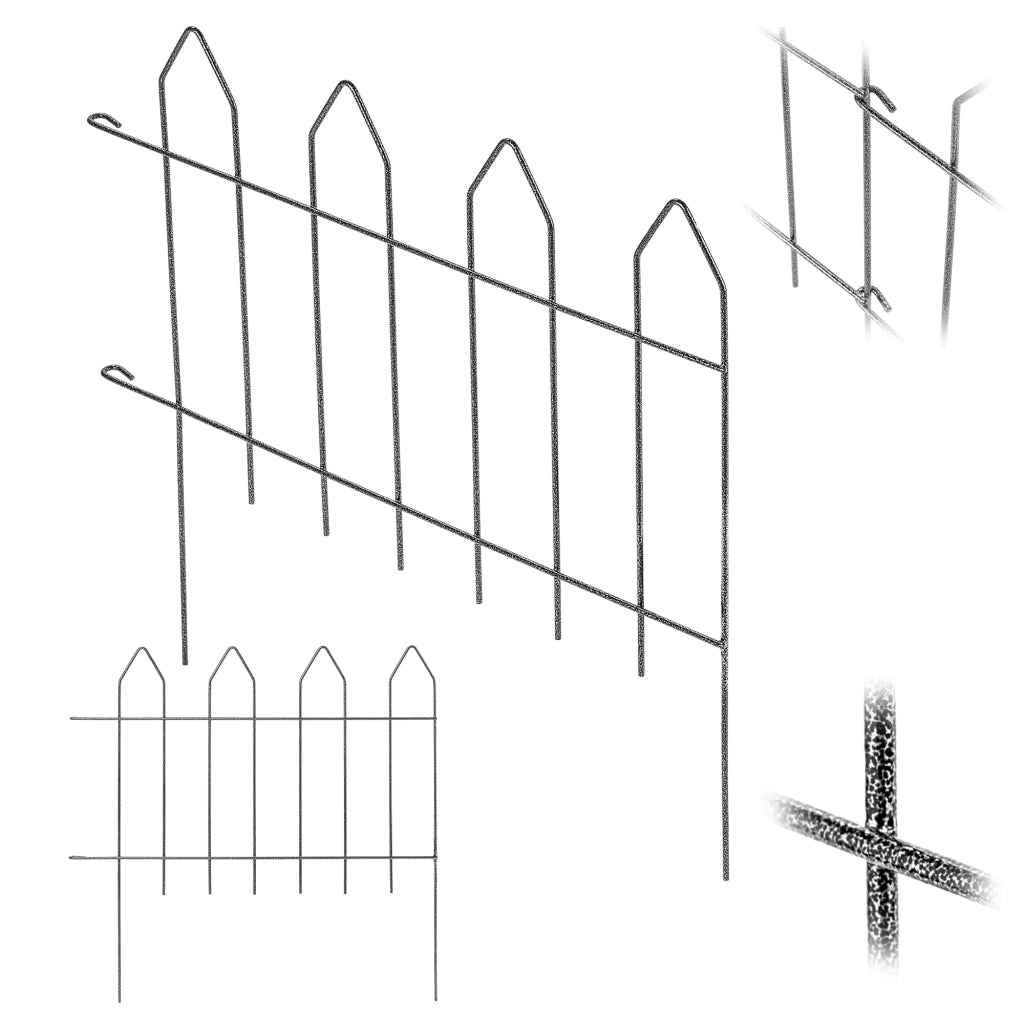 Recinzione da giardino in metallo KADAX, bordura a palizzata saldata, altezza 50 cm.