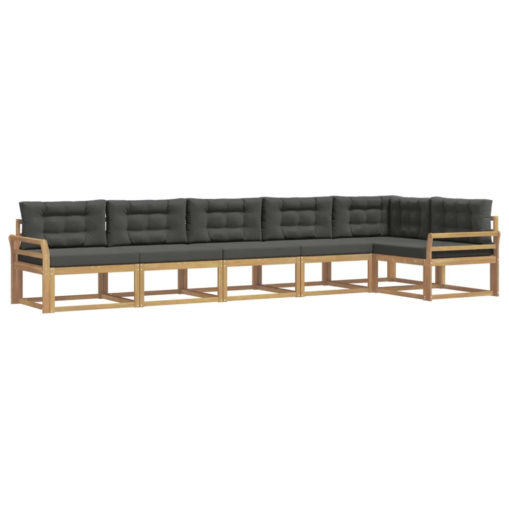 Set di divani da esterno 4 pz Bianco e Antracite Poliestere 3386516