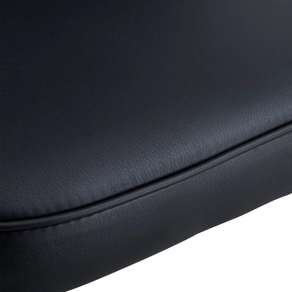 Sedia da Pranzo Set da 2 con Schienale Ergonomico, Piedini Regolabili Antiscivolo, in PU e Metallo Nero
