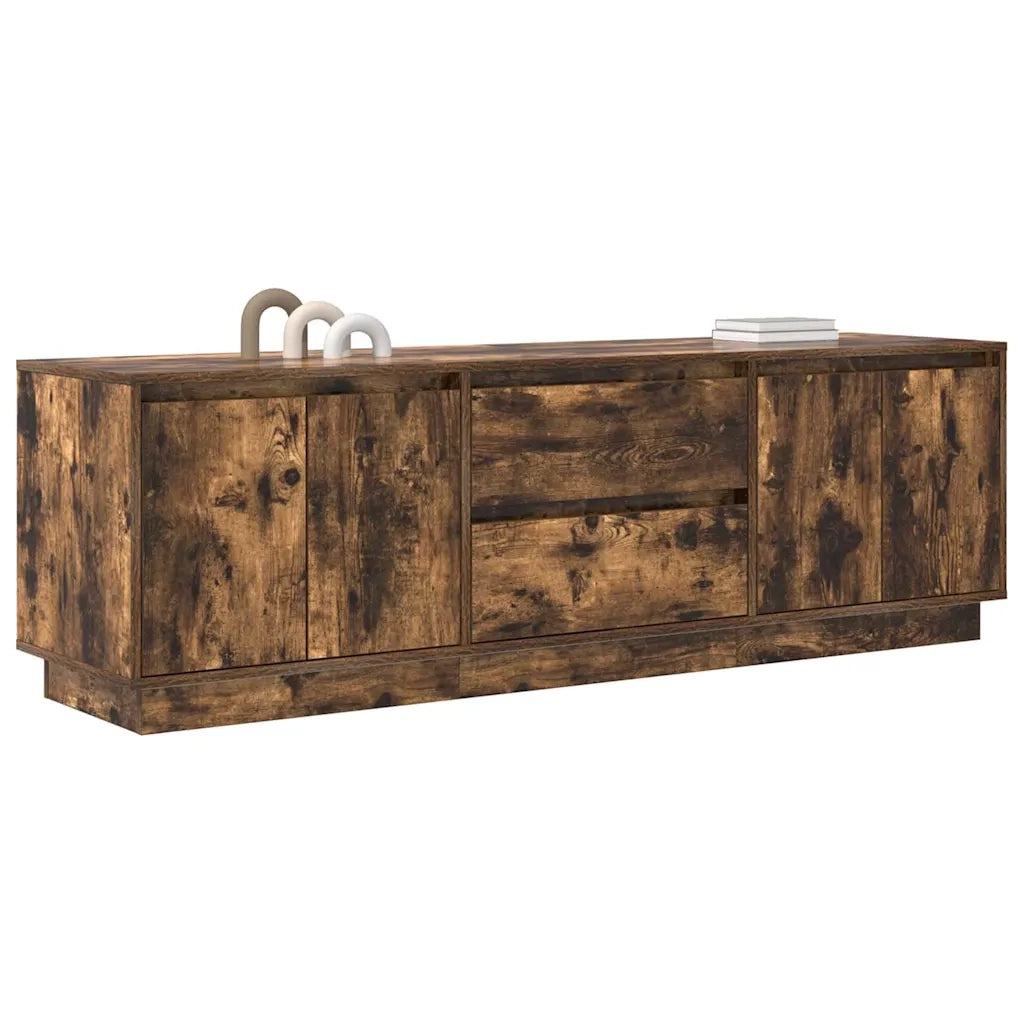 Mobile Porta TV con Luci LED-Mobile per TV-Credenza TV Rovere Fumo 160,5x41x50 cm