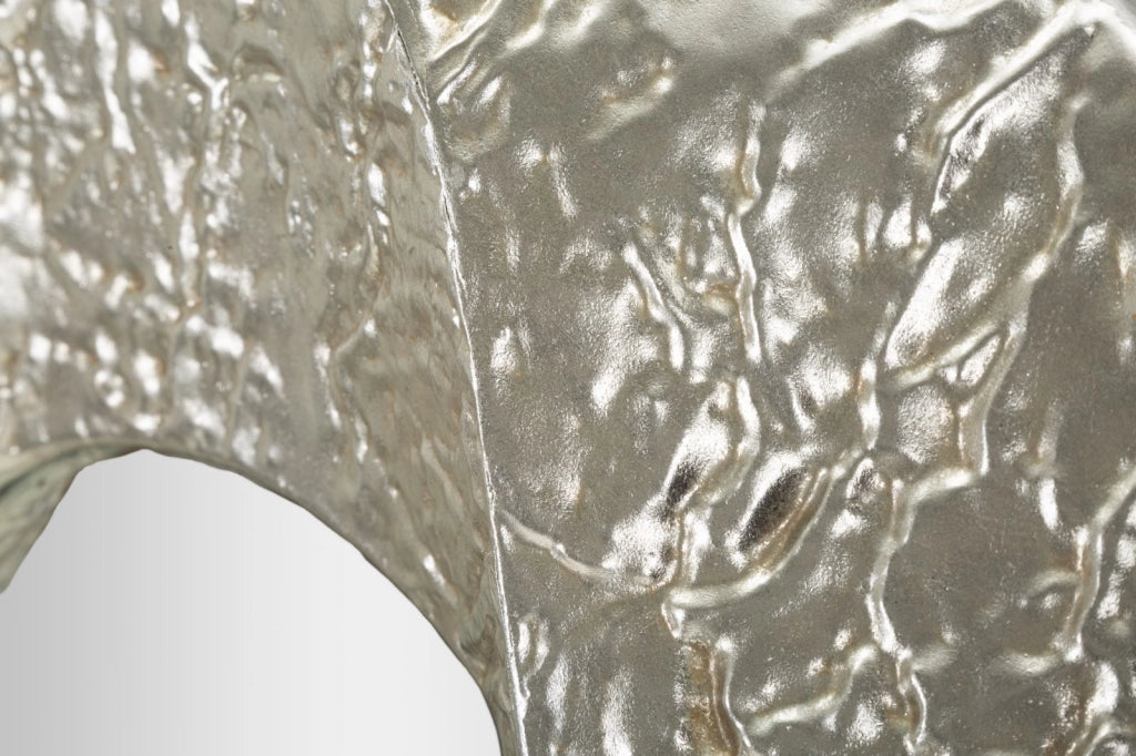 Specchio Argelux Ovale 87,5x6,5x128 cm in Ferro e Specchio e MDF Argento