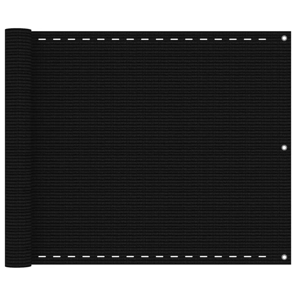 Paravento da Balcone Nero 75x400 cm in HDPE