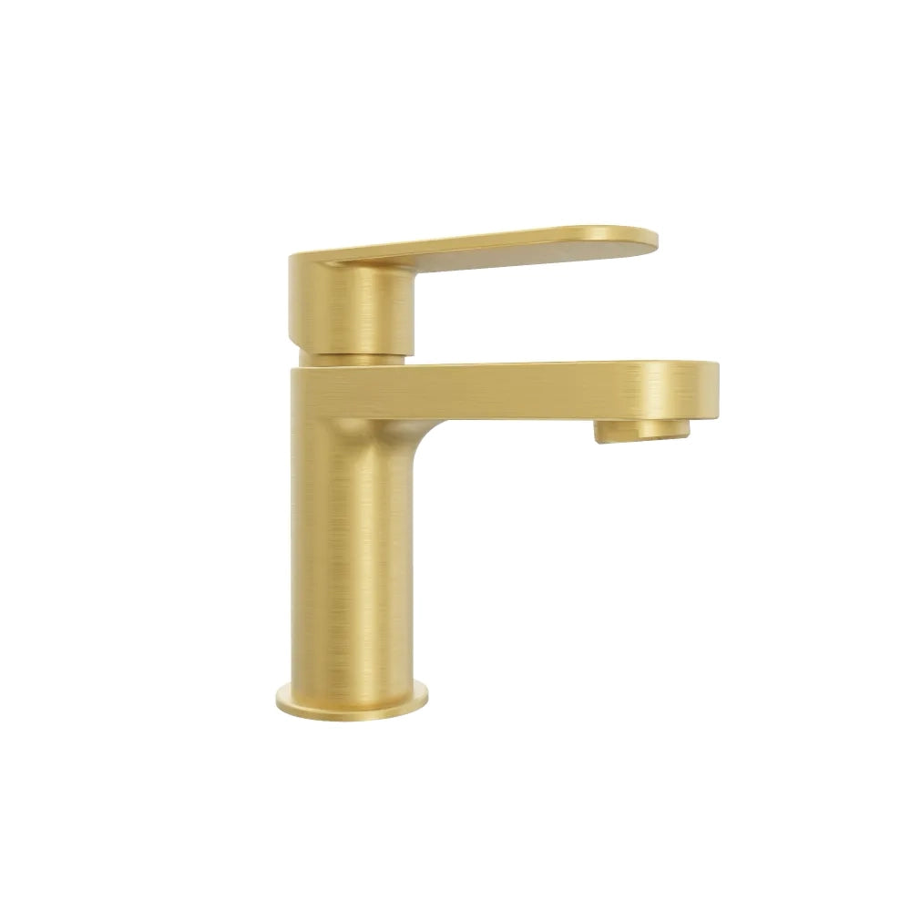 Coppia miscelatori lavabo 13cm e bidet oro spazzolato senza scarico | Margot