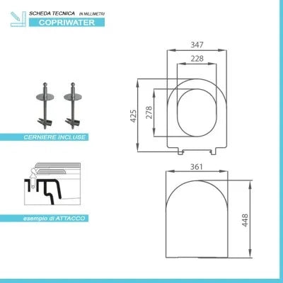 Copriwater originale serie Round in termoindurente bianco lucido