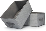 Set di contenitori di archiviazione grandi, 2 contenitori, contenitori pratici per l'archiviazione, 38 x 26 x 20 cm, organizzatore pieghevole, contenitori di archiviazione in grigio-beige