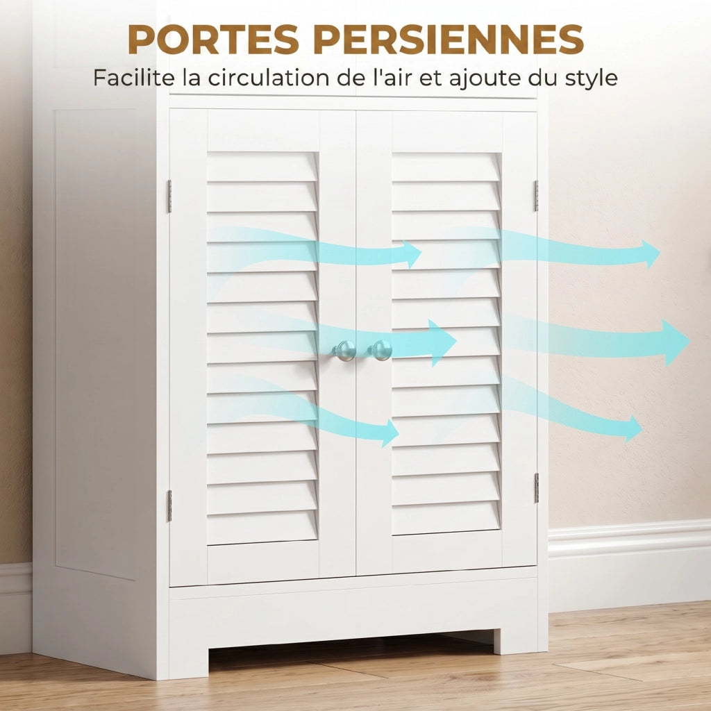 Mobile da Bagno Alto con 6 Ante ¨C Zephmum ¨C Bianco 60x30x