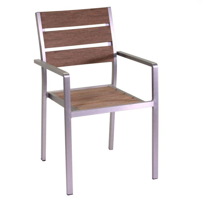 Sedia da Giardino 54x58xh88 cm in Alluminio e Polywood Seattle Legno