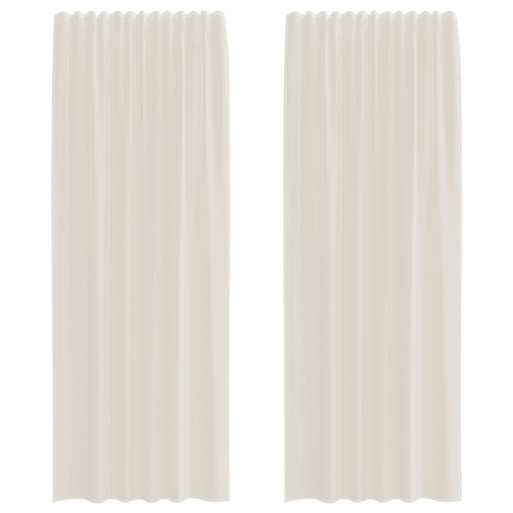 vidaXL Tende in Voile con Tasche per Aste 2 pz Crema