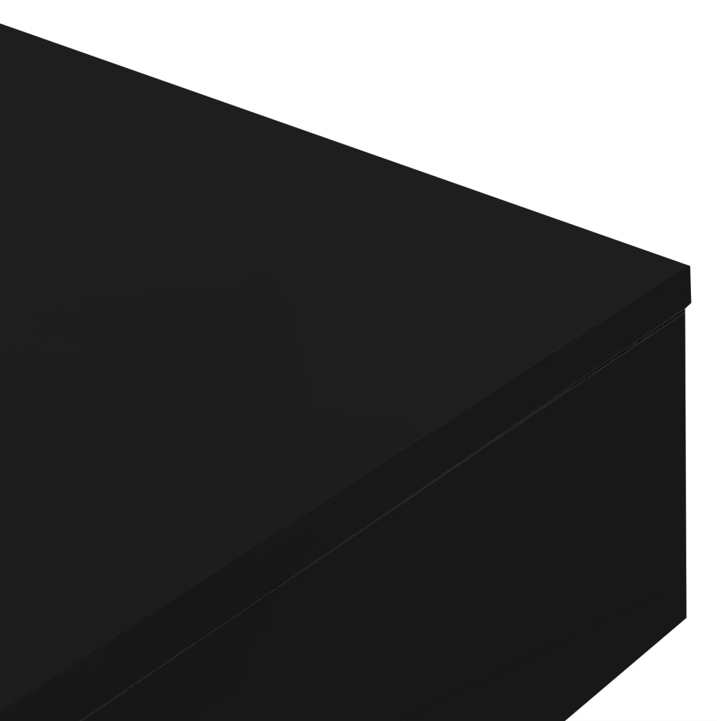 Tavolino da caffè 72x72x30 cm bianco e nero con box rimovibile e LED