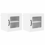 Set di 2 pensili da cucina moderni con pratici ripiani 40 x 31 x 40 cm in legno composito bianco 02_0054182