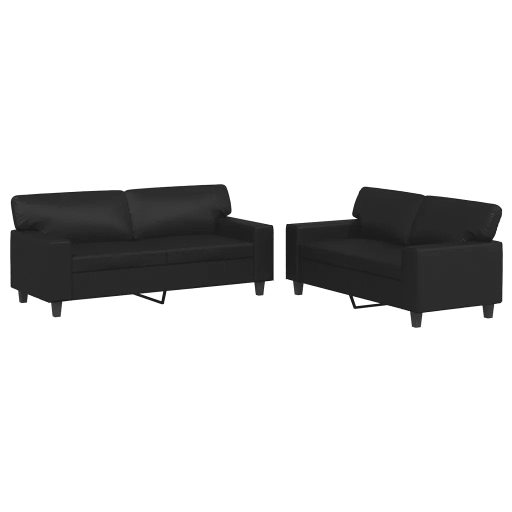 Set di Divani 2 pz Nero in Similpelle 3201914