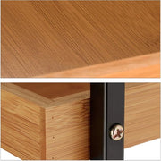 Carrello da cucina in bambù e ferro con 4 ruote, 69,5 x 37 x 34 cm, colore naturale