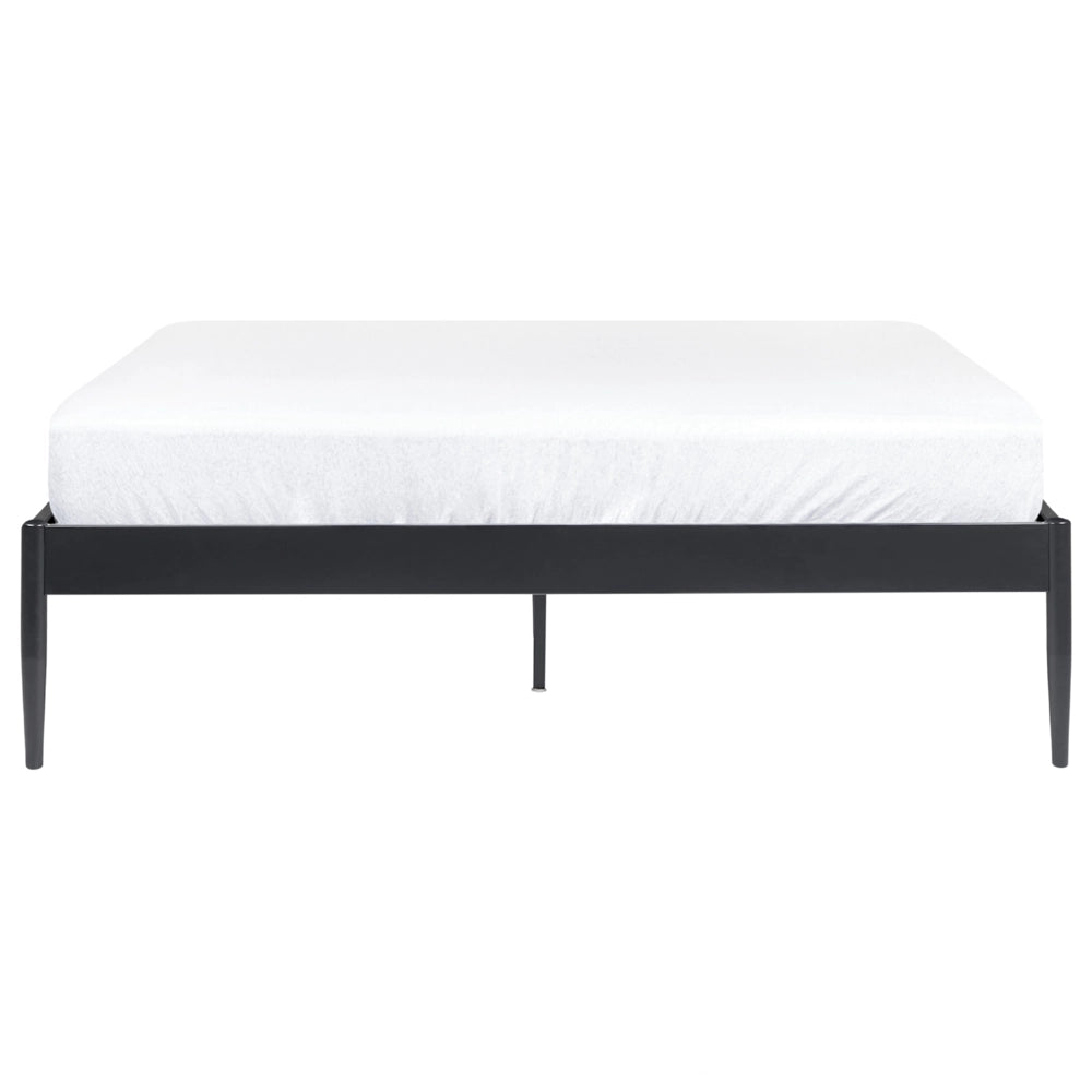 Letto matrimoniale con rete a doghe compensato e metallo 160 x 200 cm nero stile moderno minimalista