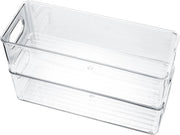 Organizzatore per Frigorifero a 2 Cassetti, Cassetti per Frigorifero, Contenitore di Magazzino con Maniglia Transparente, per Frigorifero di Cucina, Armadi, Prodotti per la Bellezza, Articoli da Ufficio