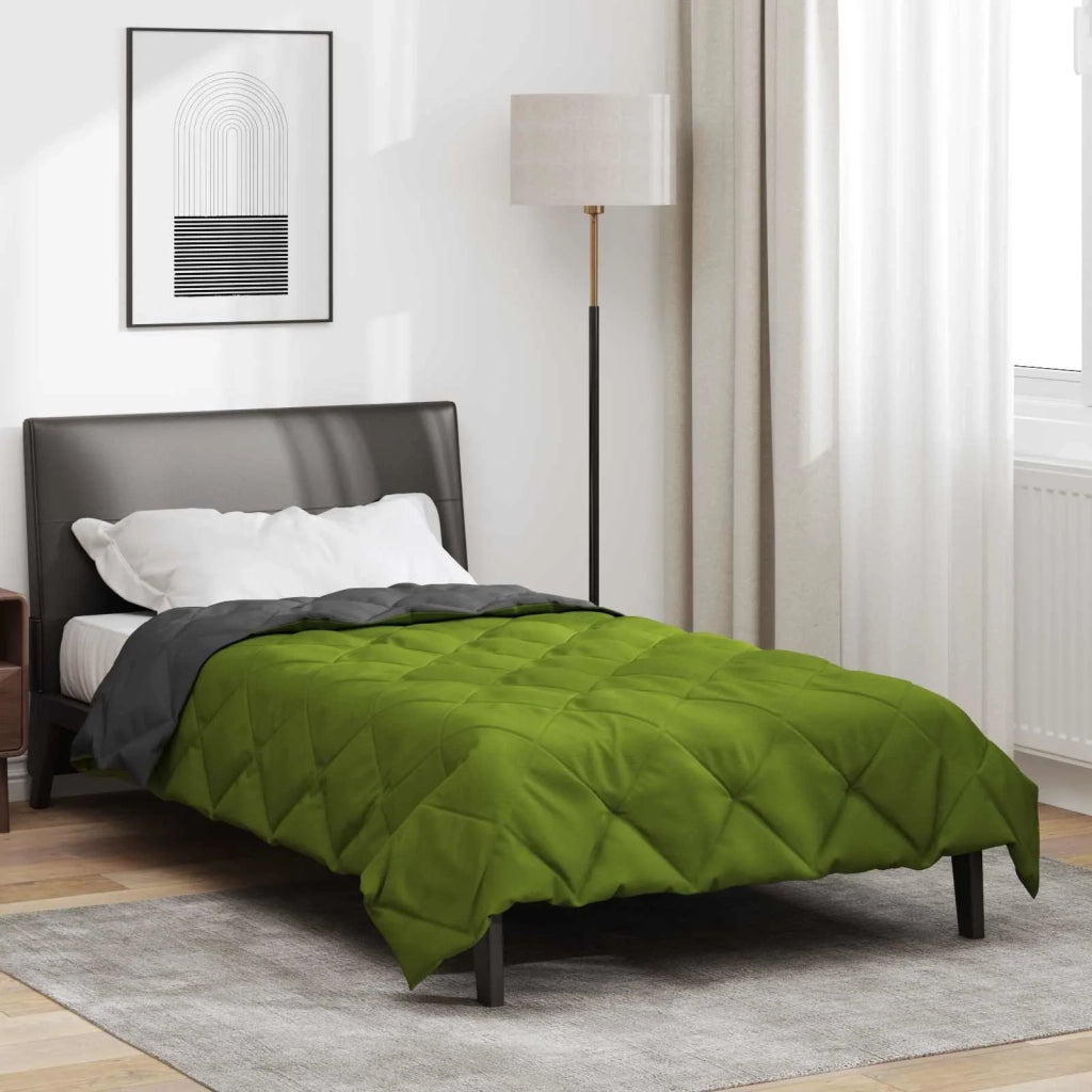 Duvet Estivo Verde e Antracite 220 x 140 cm Microfibra