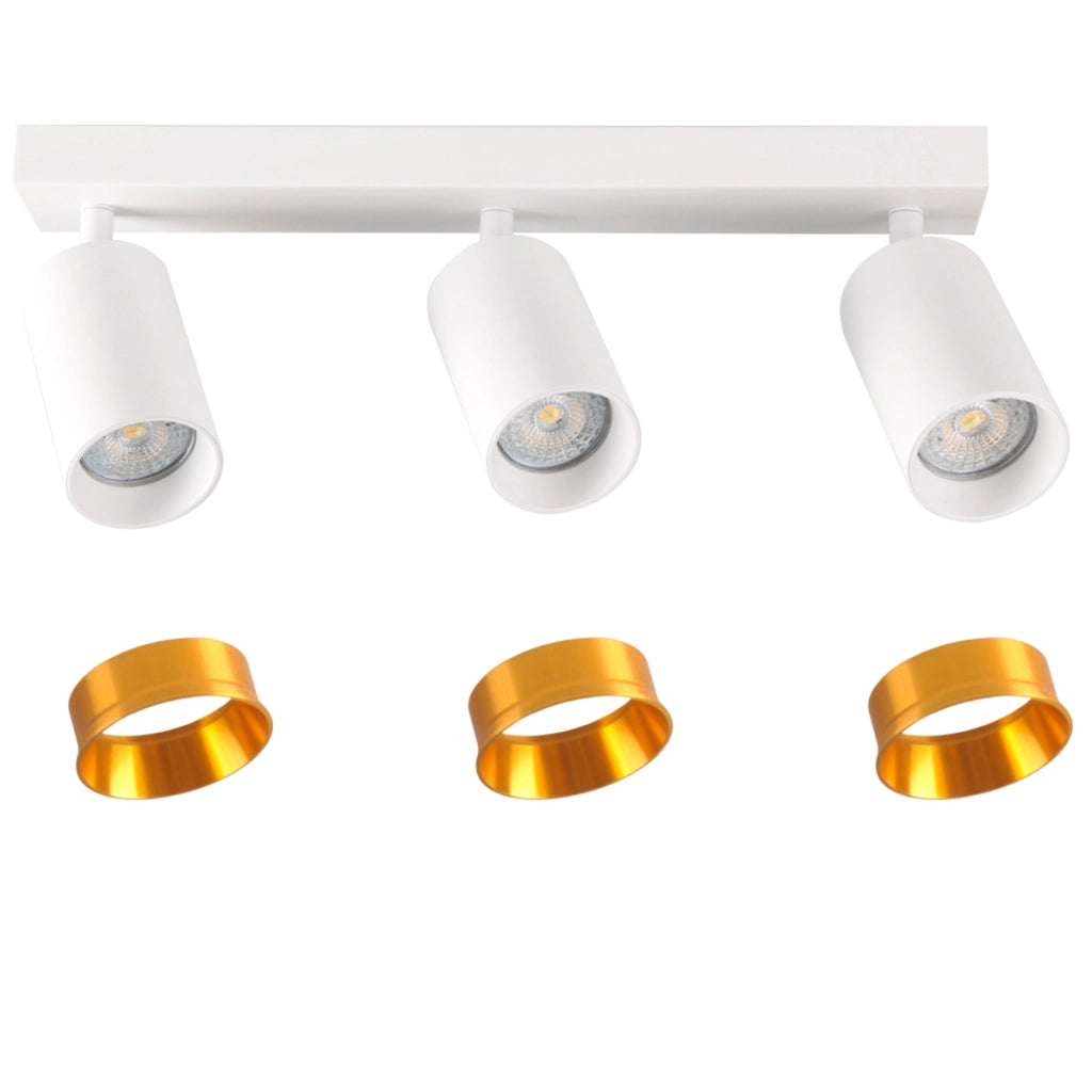 Plafoniera/Applique MARIBEL 3xGU10 bianco oro alluminio Polux